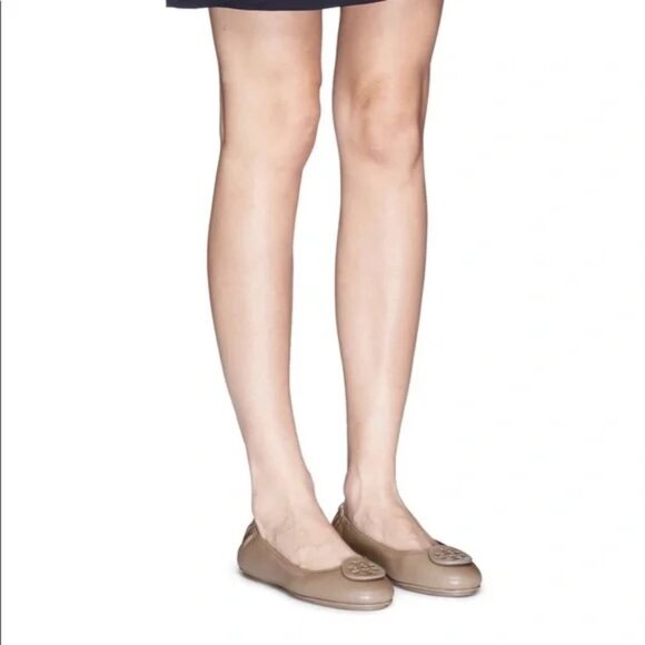 Tory Burch Travel Minnie Ballet Flat 9 French Grey - Picture 3 of 13